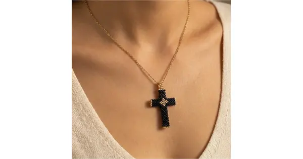 Latin 3D Cross Necklace