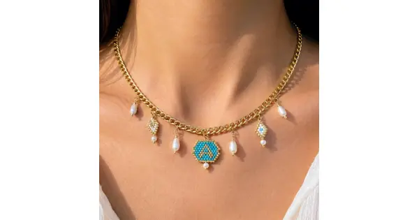 Azur Monogram Charms Necklace