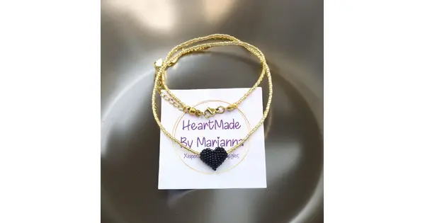 Bubble Heart Beaded Necklace