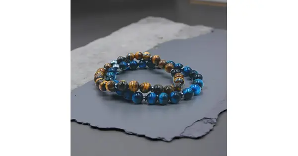 Blue & Gold Tiger Eye Bracelet