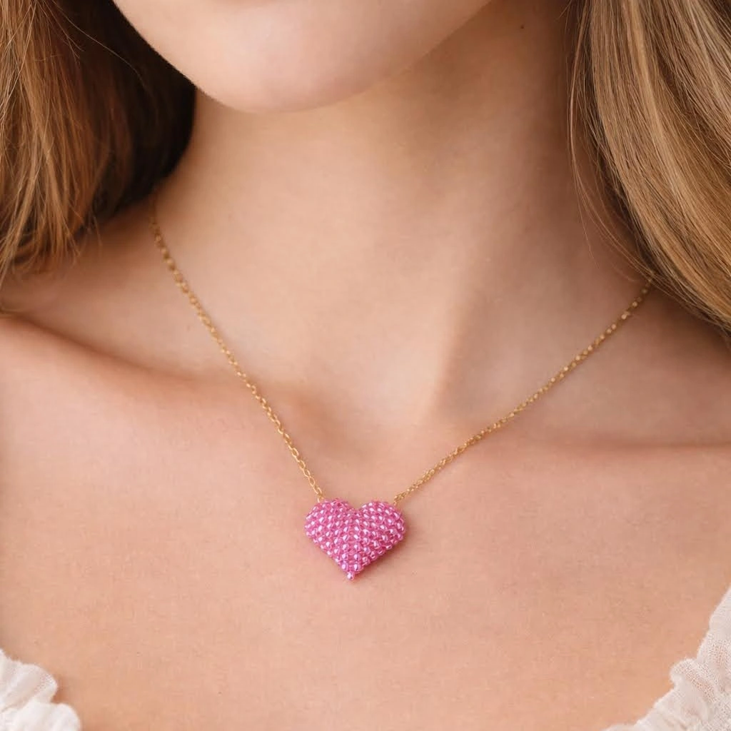 Bubble Gum Heart Necklace - 2
