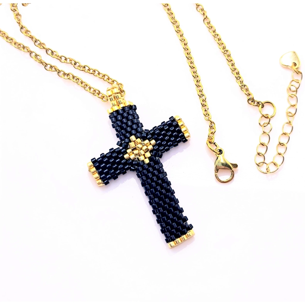 Latin 3D Cross Necklace - 3