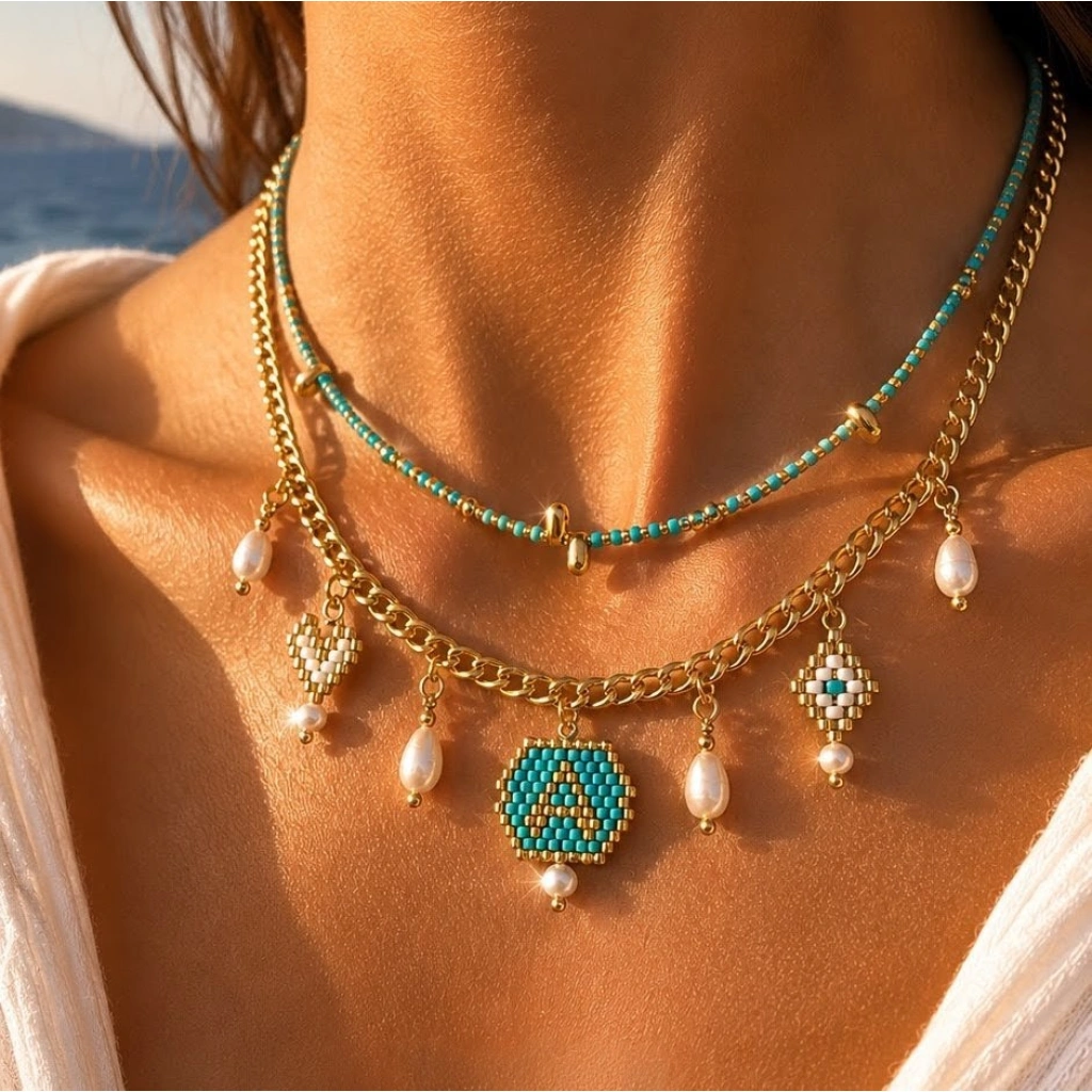 Azur Monogram Charms Necklace - 4