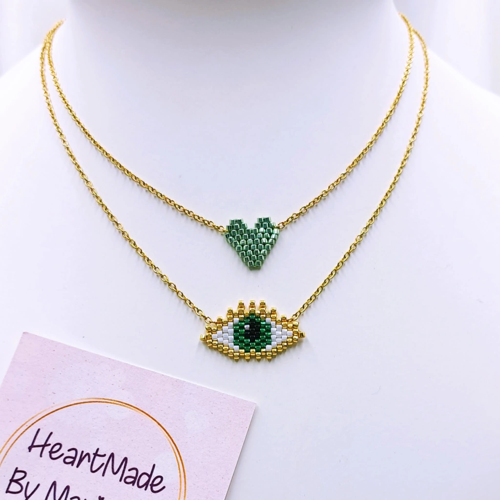 Large Eye Lashes Necklace - 4