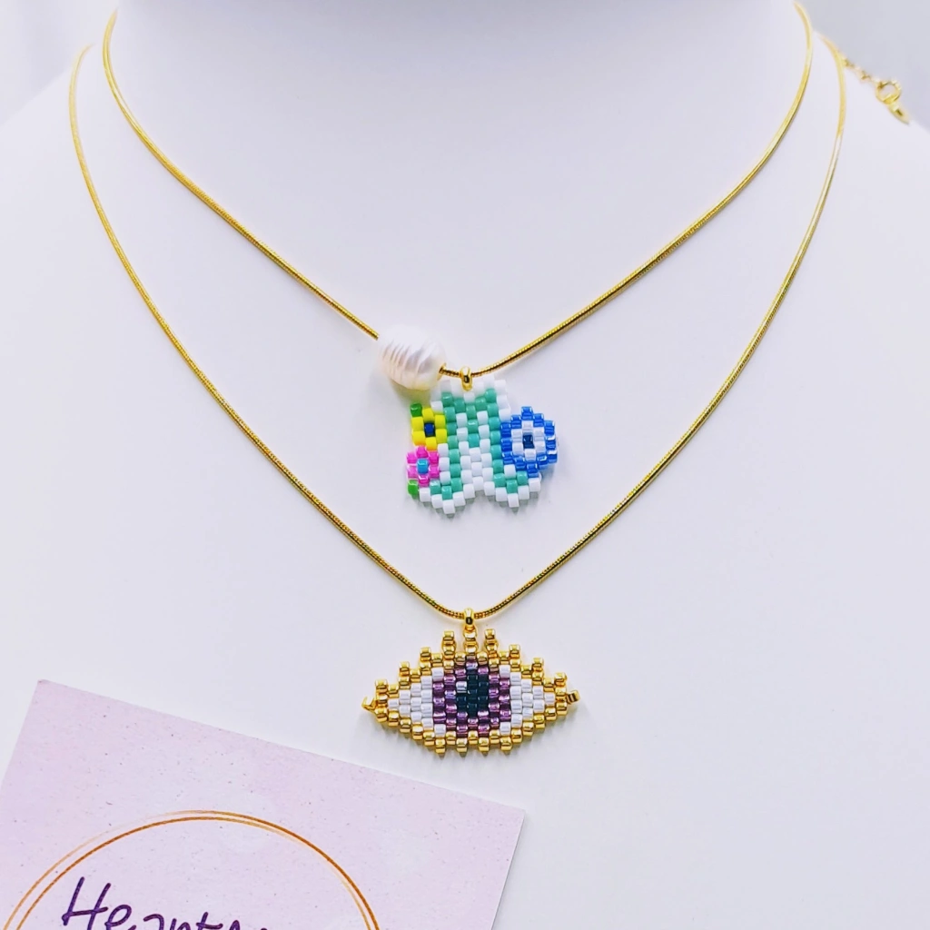 Large Eye Lashes Necklace - 5
