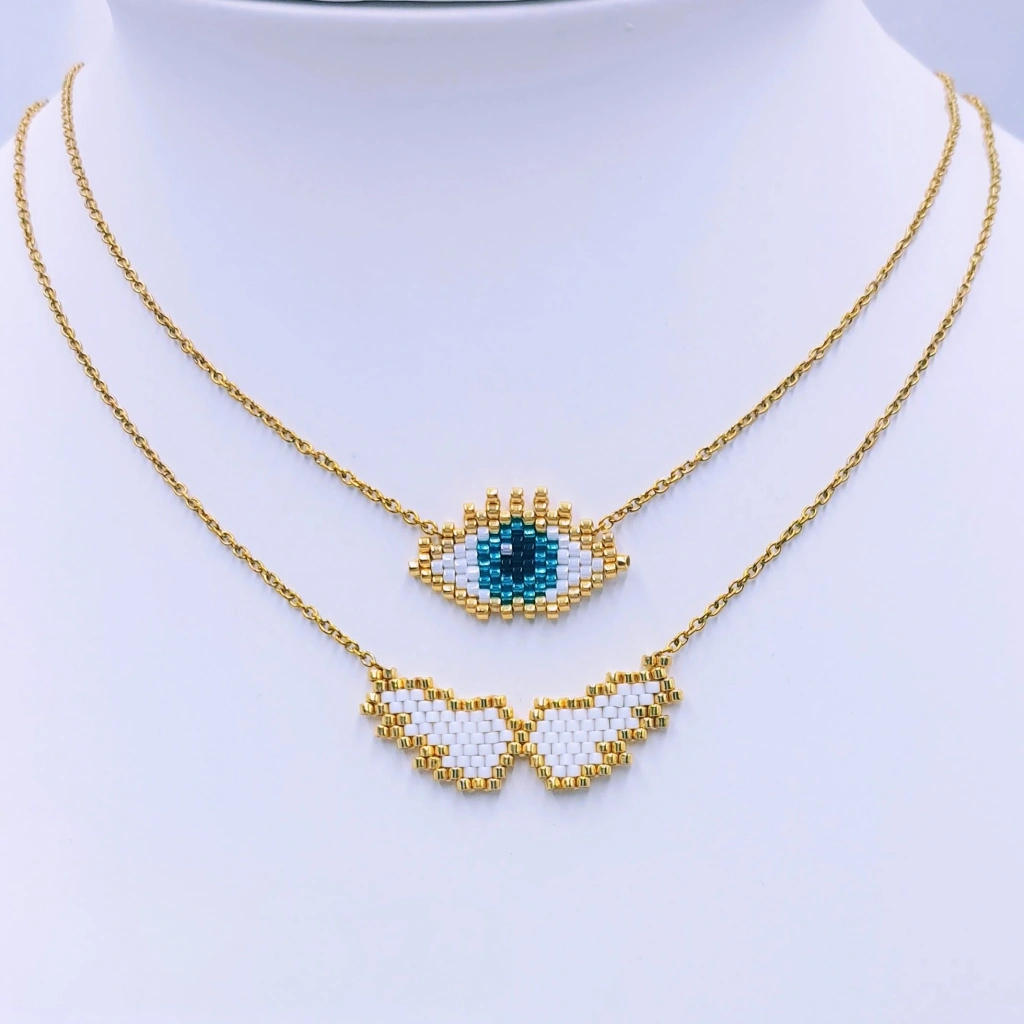 Large Eye Lashes Necklace - 3