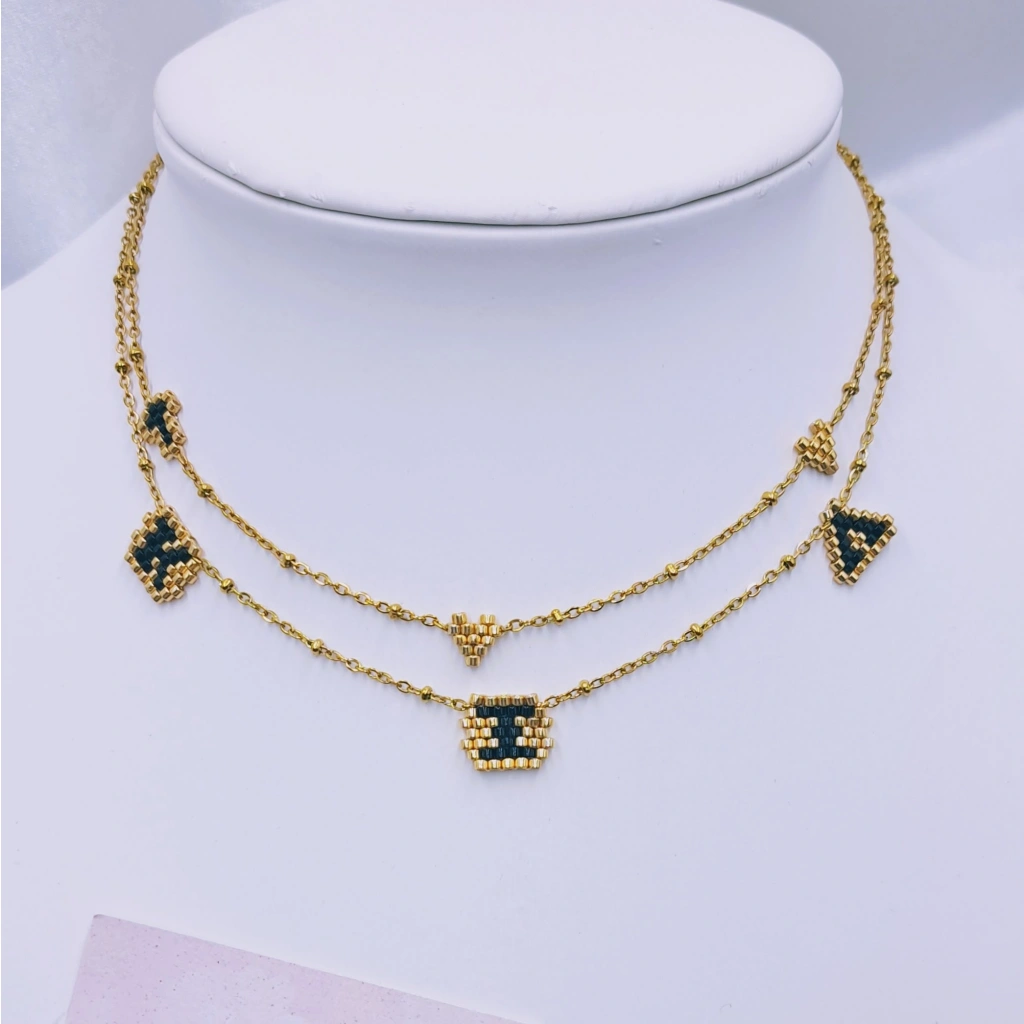 Three Tiny Initial Letters Necklace - 4