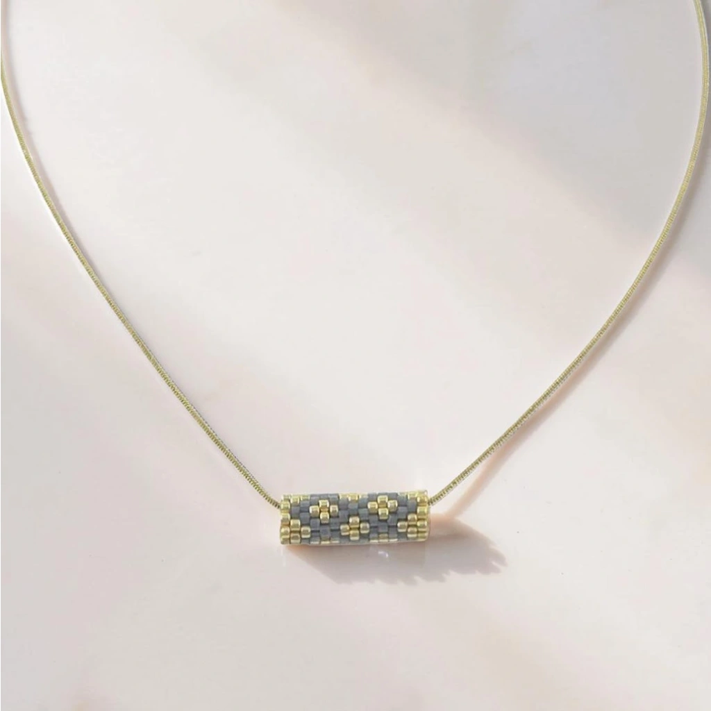 Silk Satin Barrel Necklace - 6