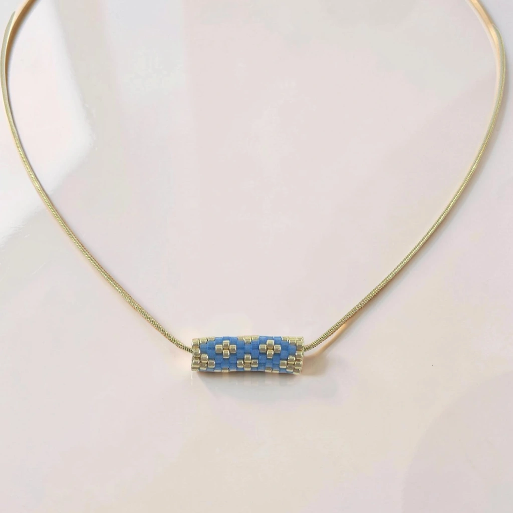 Silk Satin Barrel Necklace - 7