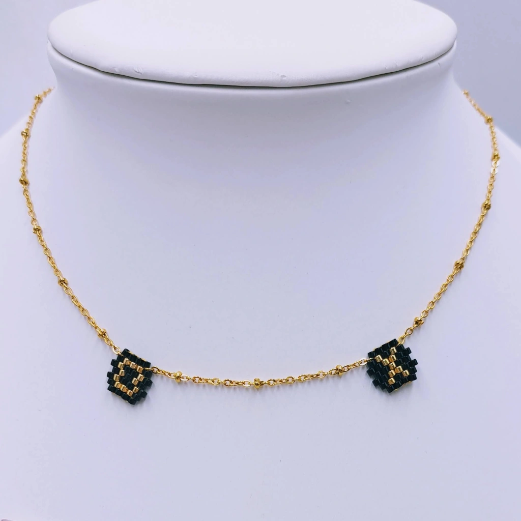 Two Tiny Initial Letters Necklace - 4