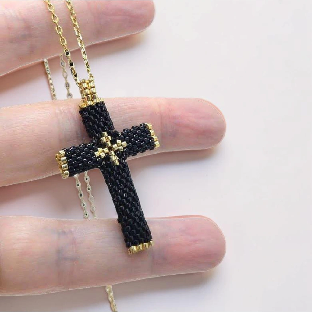 Latin 3D Cross Necklace - 4