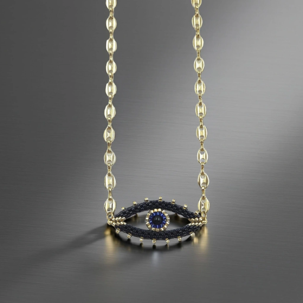 Angels Eye Gold Necklace - 1