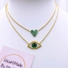 Large Eye Lashes Necklace - 4