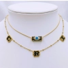 Three Tiny Initial Letters Necklace - 7