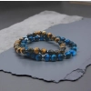 Blue & Gold Tiger Eye Bracelet - 1