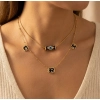 Three Tiny Initial Letters Necklace - 5