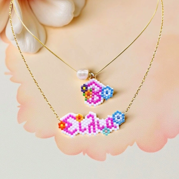 Monogram with Eye Necklace