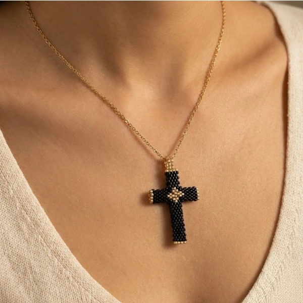 Latin 3D Cross Necklace
