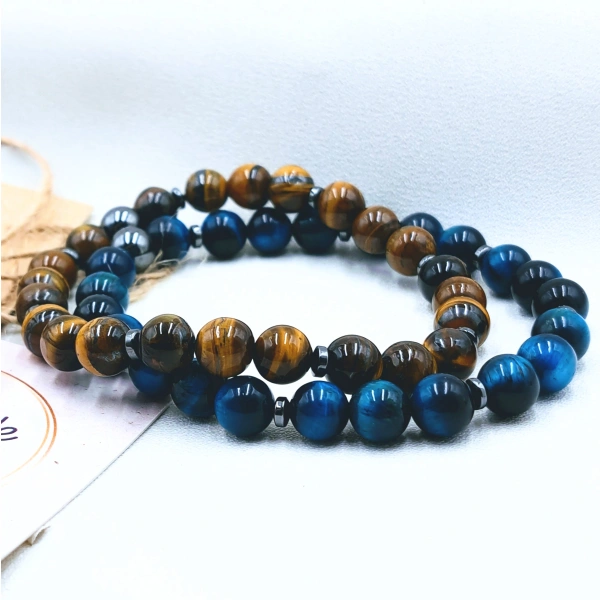 Blue & Gold Tiger Eye Bracelet