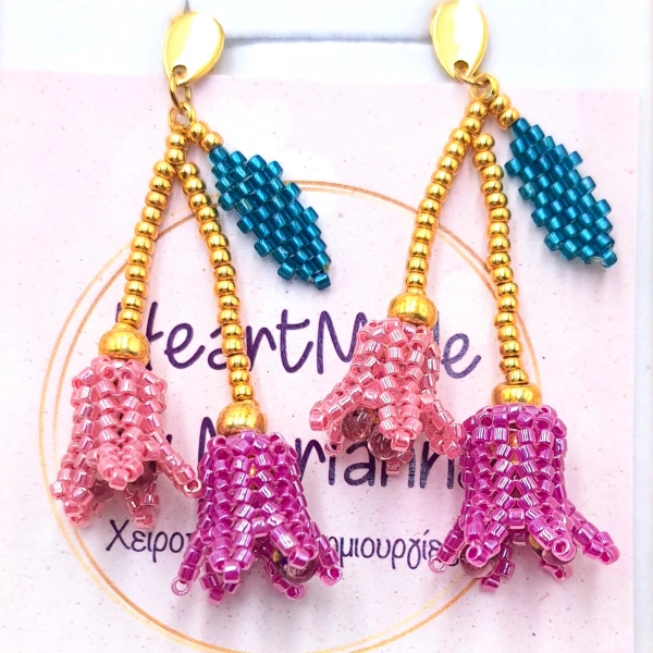 Pink Bellflowers Earrings