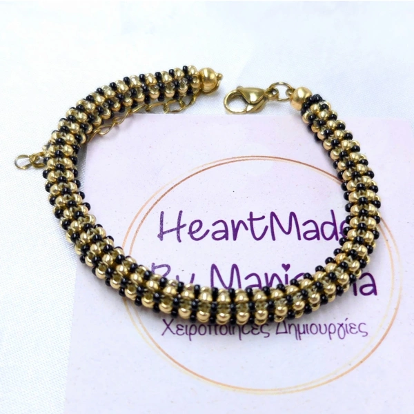 Gold&Black Bangle Bracelet