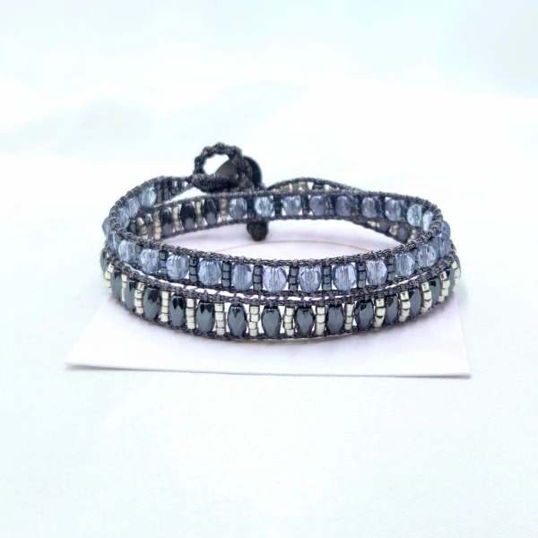 Gunmetal Glow Wrap Bracelet