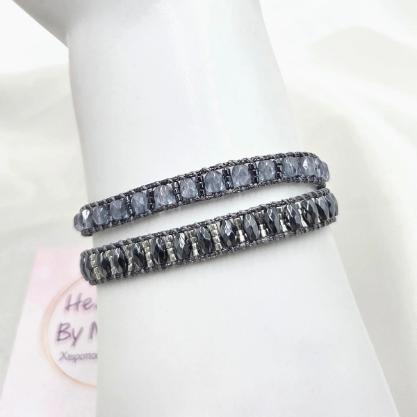 Gunmetal Glow Wrap Bracelet