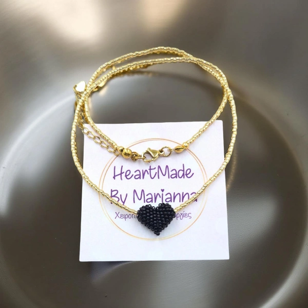 Bubble Heart Beaded Necklace