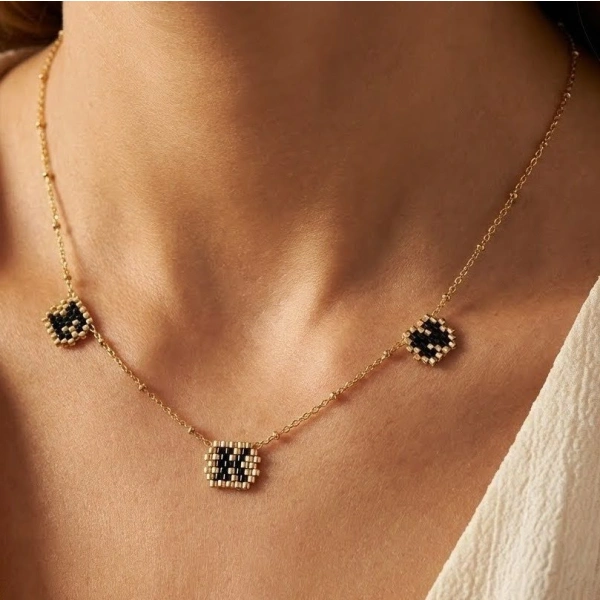 Three Tiny Initial Letters Necklace