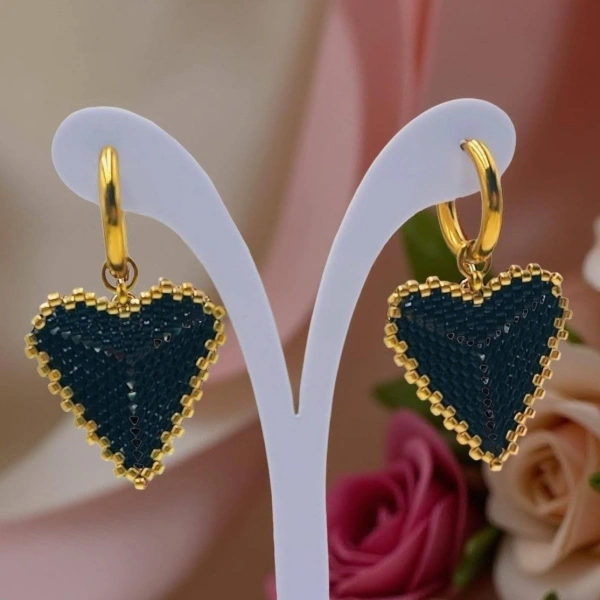 Triangle Heart Earrings