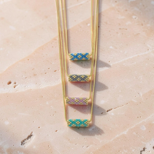 Silk Satin Barrel Necklace