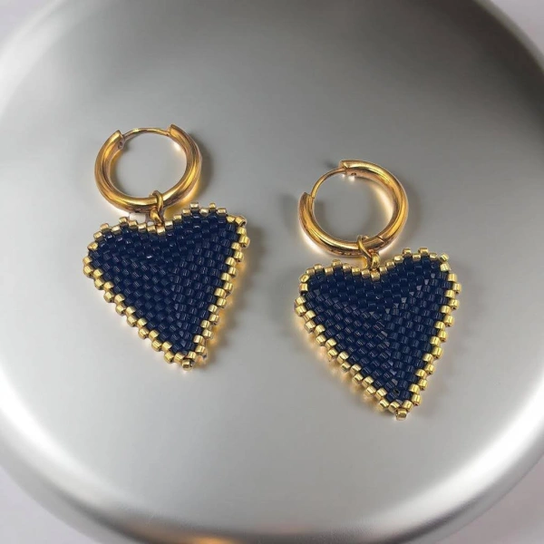Triangle Heart Earrings