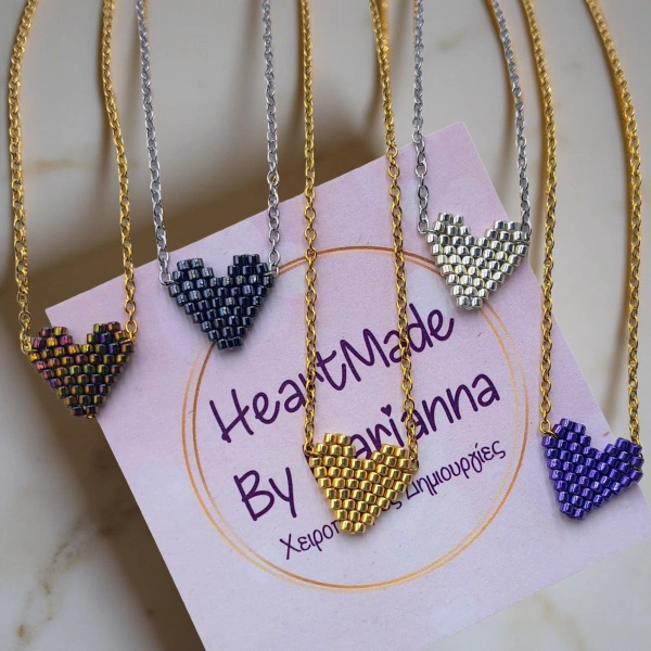 Metallic Heart Necklace