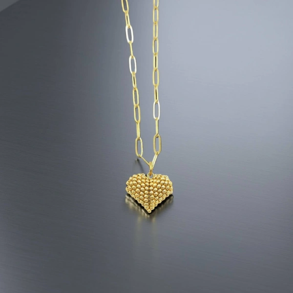 Bubble Heart PaperClips Necklace