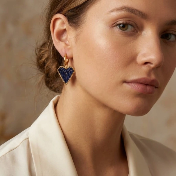 Triangle Heart Earrings