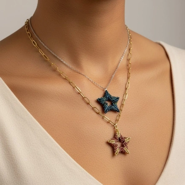 Lux 3D Star Necklace