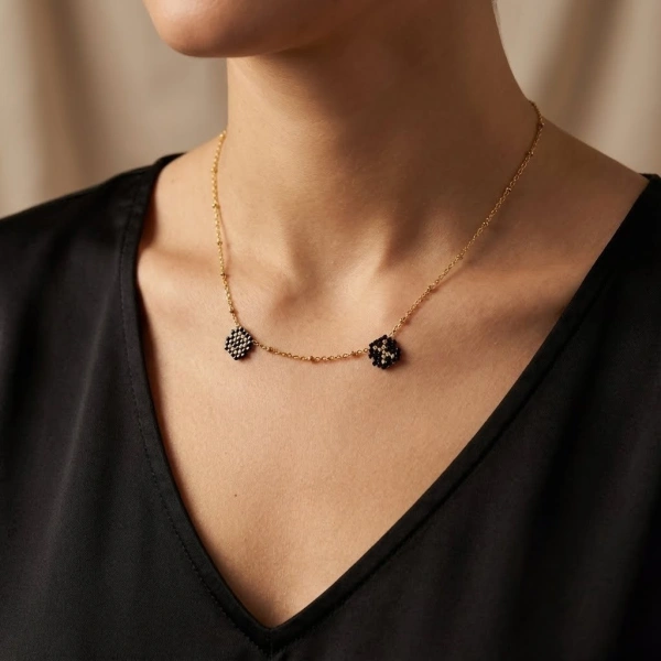 Two Tiny Initial Letters Necklace