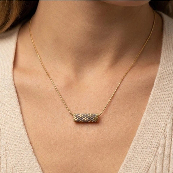 Silk Satin Barrel Necklace